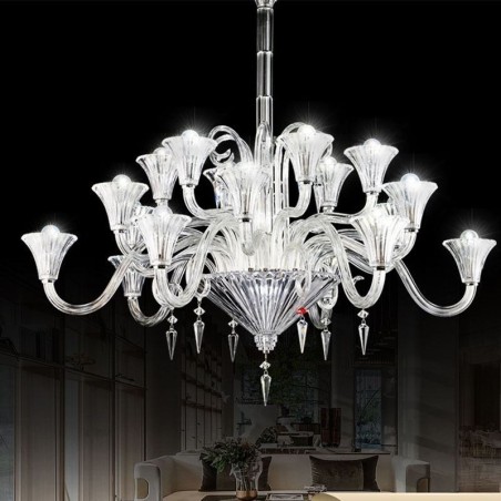 Lampadario europeo in cristallo a 18 luci