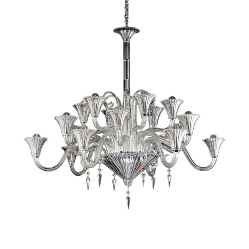 Lampadario europeo in cristallo a 18 luci