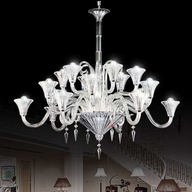 Lampadario europeo in cristallo a 18 luci