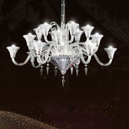 Lampadario europeo in cristallo a 18 luci