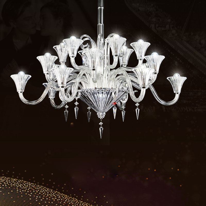Lampadario europeo in cristallo a 18 luci
