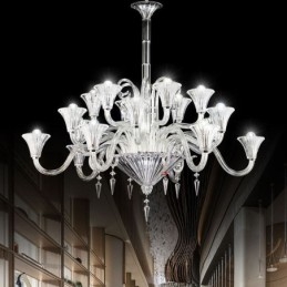 Lampadario europeo in cristallo a 18 luci