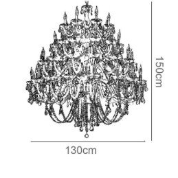 Lampadario in cristallo europeo a 53 luci