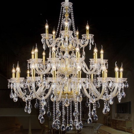 Lampadario di cristallo di lusso a soffitto 32 luci