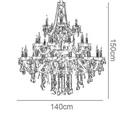 Lampadario di cristallo di lusso a soffitto 32 luci