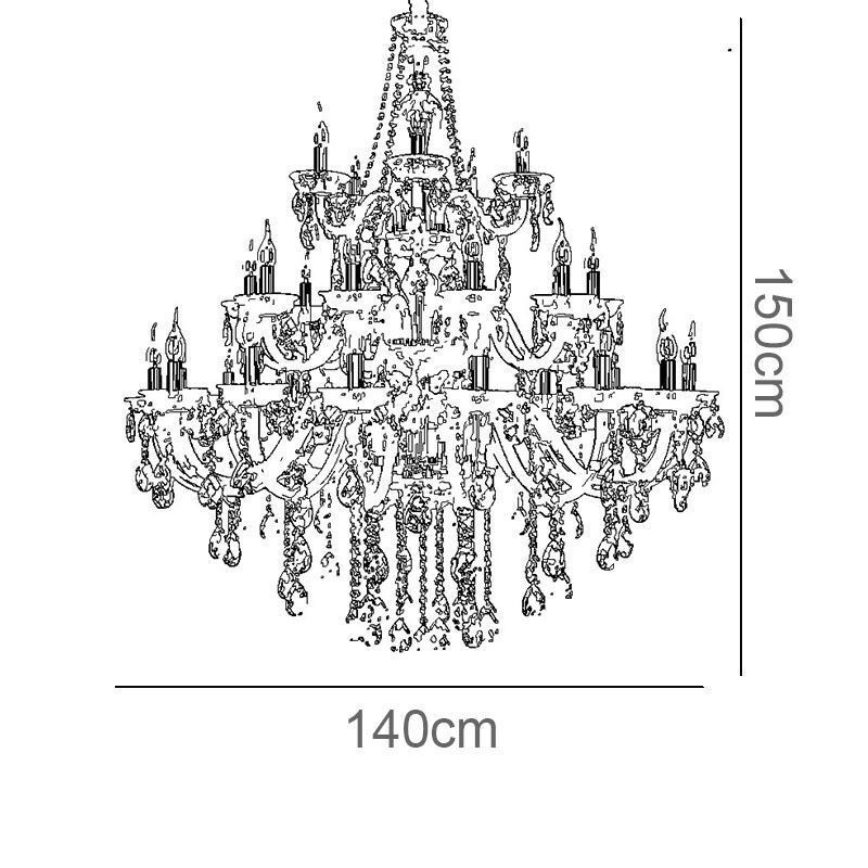 Lampadario di cristallo di lusso a soffitto 32 luci