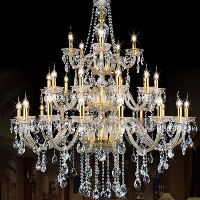 Lampadario di cristallo di lusso a soffitto 32 luci
