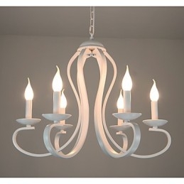 Lampadario retrò tradizionale moderno country in metallo bianco 52 cm