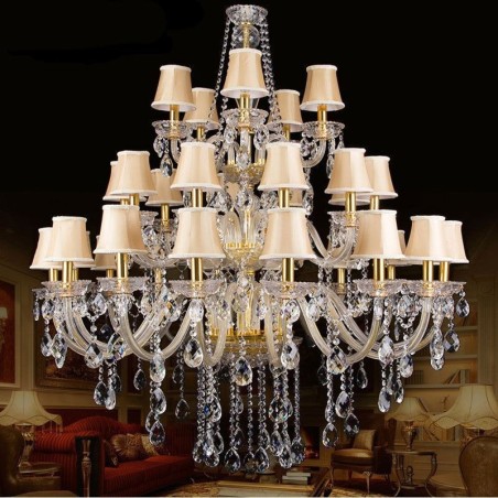 Lampadario di cristallo europeo moderno a 32 luci