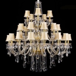 Lampadario di cristallo europeo moderno a 32 luci