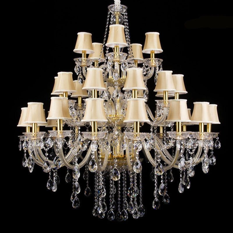Lampadario di cristallo europeo moderno a 32 luci