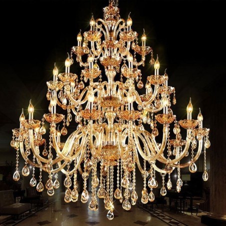 Lampadario da soffitto in cristallo europeo, 30 luci