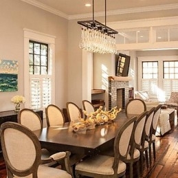 Lampadario moderno contemporaneo in metallo nero e cristallo, 2 livelli, LED integrato