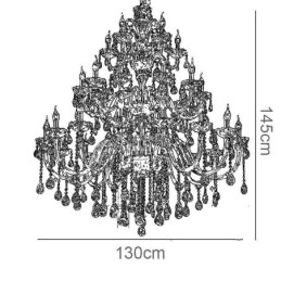 Lampadario da soffitto in cristallo europeo, 30 luci