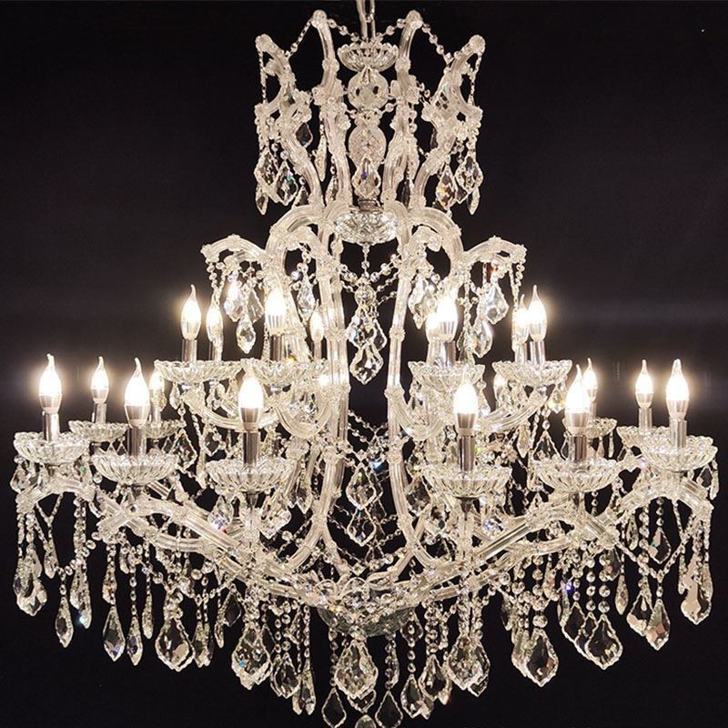 Lampadario europeo in cristallo, plafoniera decorativa 24 luci