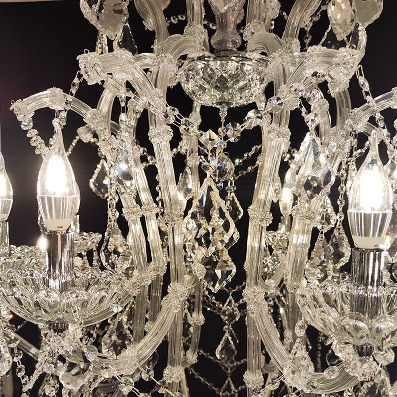 Lampadario europeo in cristallo, plafoniera decorativa 24 luci