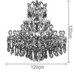 Lampadario europeo in cristallo, plafoniera decorativa 24 luci