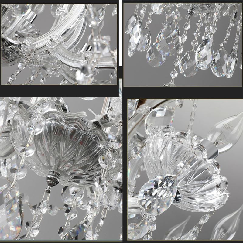 Lampadario europeo in cristallo, plafoniera decorativa 24 luci