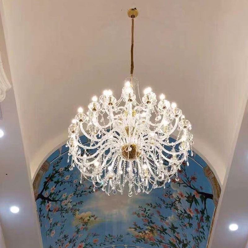 Lampadario in cristallo europeo a 32 luci, lampada da soffitto decorativa di lusso