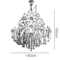 Lampadario in cristallo europeo a 32 luci, lampada da soffitto decorativa di lusso