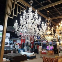 Lampadario in cristallo europeo a 32 luci, lampada da soffitto decorativa di lusso