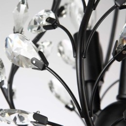 Lampadario retrò nero in cristallo