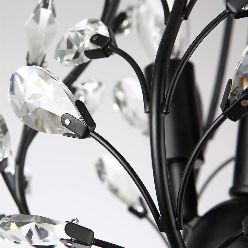 Lampadario retrò nero in cristallo