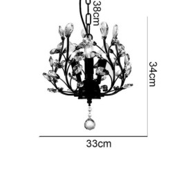 Lampadario retrò nero in cristallo