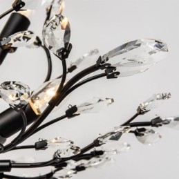 Lampadario retrò nero in cristallo