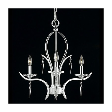 Lampadario in cristallo 3 luci stile candela argento