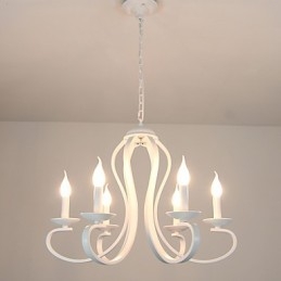 Lampadario retrò tradizionale moderno country in metallo bianco 52 cm