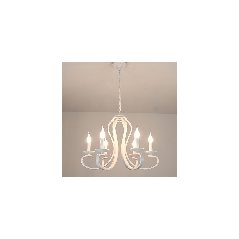 Lampadario retrò tradizionale moderno country in metallo bianco 52 cm