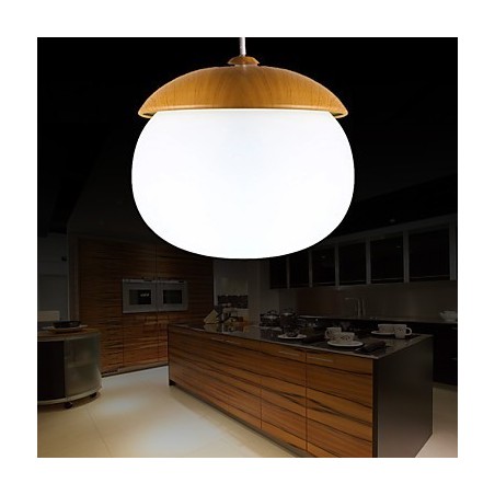 Lampadario a sospensione mini in legno e bambù moderno contemporaneo
