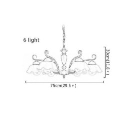 Lampadario a sospensione nordico in ferro e vetro a forma di fiore 3 luci E26/E27 55 x 30 cm