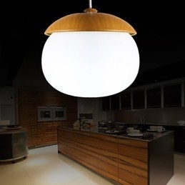 Lampadario a sospensione mini in legno e bambù moderno contemporaneo