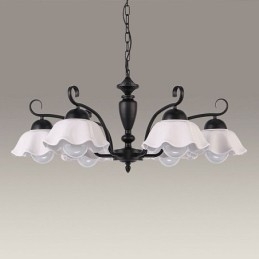 Lampadario a sospensione nordico in ferro e vetro a forma di fiore 3 luci E26/E27 55 x 30 cm