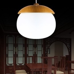 Lampadario a sospensione mini in legno e bambù moderno contemporaneo