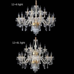 Grande lampadario di cristallo classico europeo