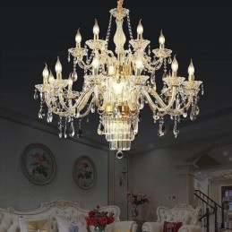 Grande lampadario di cristallo classico europeo