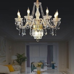 Grande lampadario di cristallo classico europeo