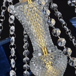 Lampadario a sospensione in cristallo europeo blu