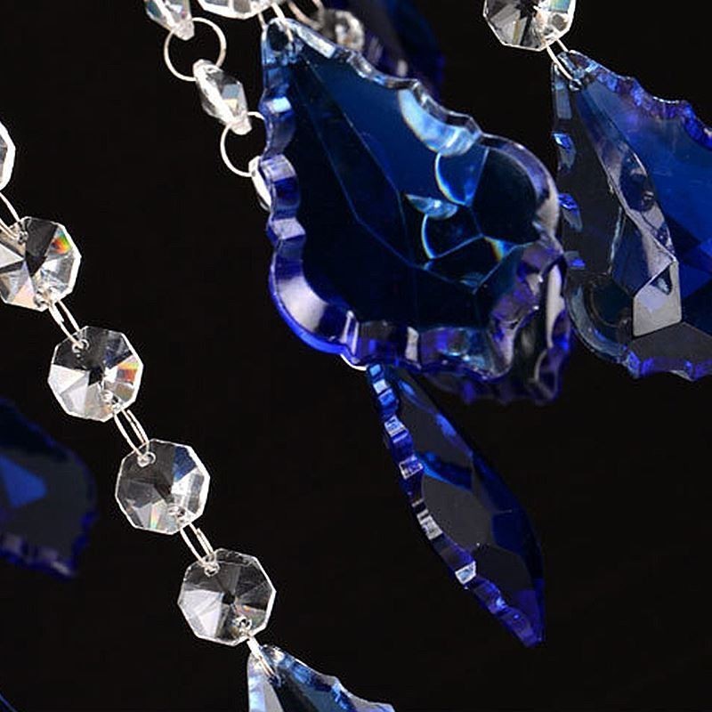 Lampadario a sospensione in cristallo europeo blu
