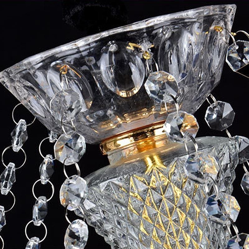Lampadario a sospensione in cristallo europeo blu