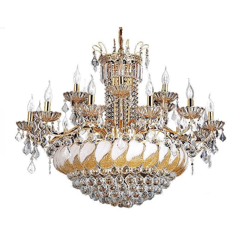 Lampadario in cristallo di lusso oro stile europeo
