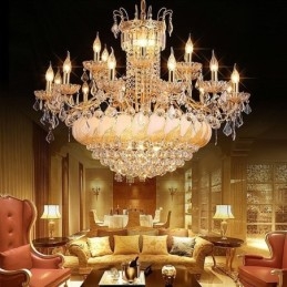 Lampadario in cristallo di lusso oro stile europeo
