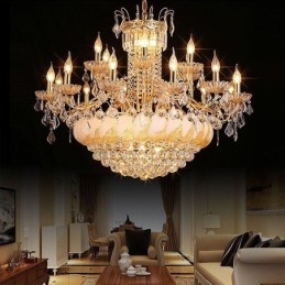 Lampadario in cristallo di lusso oro stile europeo