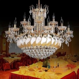 Lampadario in cristallo di lusso oro stile europeo