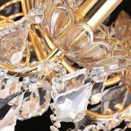 Lampadario in cristallo di lusso oro stile europeo