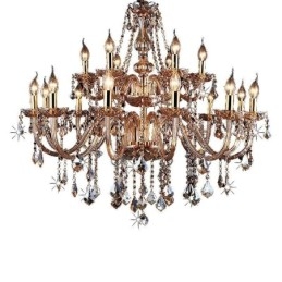 Lampadario in cristallo europeo ambra grande