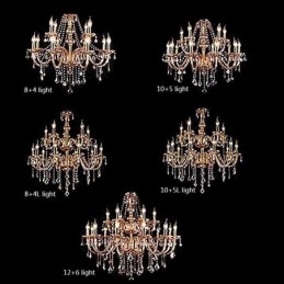 Lampadario in cristallo europeo ambra grande